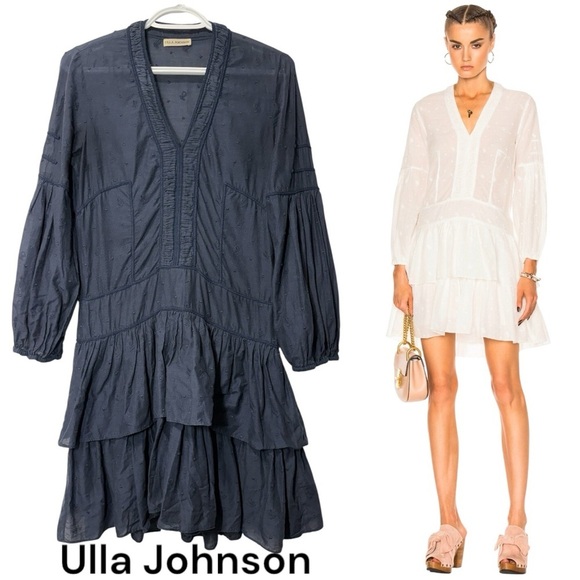 Ulla Johnson Dresses & Skirts - Ulla Johnson Midnight Blue Ruffle Jaclyn Dress size 0